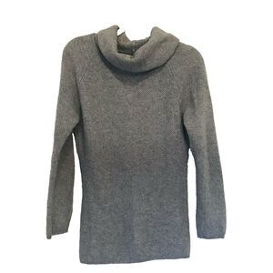 Benedetta B Gray Sweater Turtle Neck Waffle Merino Wool Cashmere Blend Womens L
